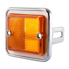 Square Amber Indicator Light with Chrome Bezel