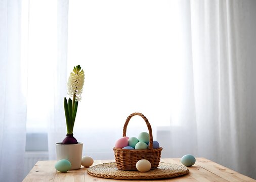 easter eggs in a basket