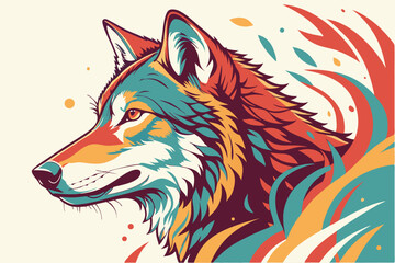 Wolf Illustration vector design, Wolf logo and icon Design, Wolf logo and icon Design.