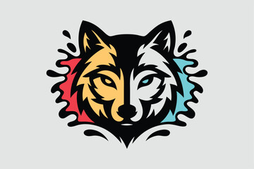 Wolf Illustration vector design, Wolf logo and icon Design, Wolf logo and icon Design.