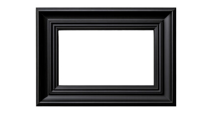 Black Rectangular Frame Isolated, Empty Picture Border, cut out transparent