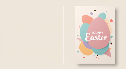 Happy Easter greeting card with colorful egg design
