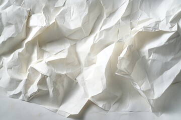 Obraz premium Wrinkled White Paper Texture Ideal for Backgrounds and Creative Design Uses in Various Projects