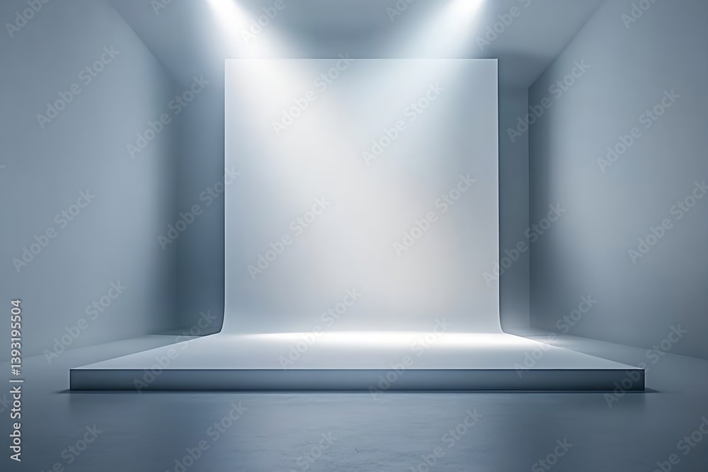 Aufkleber modern empty white studio room with spotlights for product photography and mockup background templat