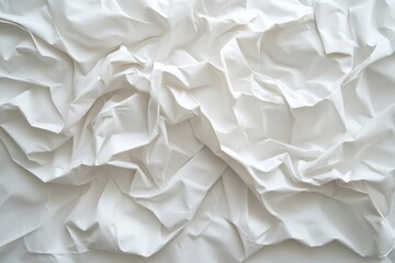 Obraz premium Crumpled White Fabric Texture with Shadows and Highlights for Backgrounds and Designs