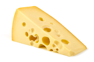 Maasdam cheese, isolated on white background