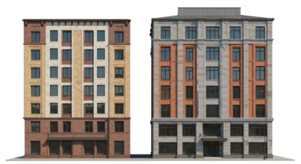 Isolated Facade of Two Buildings