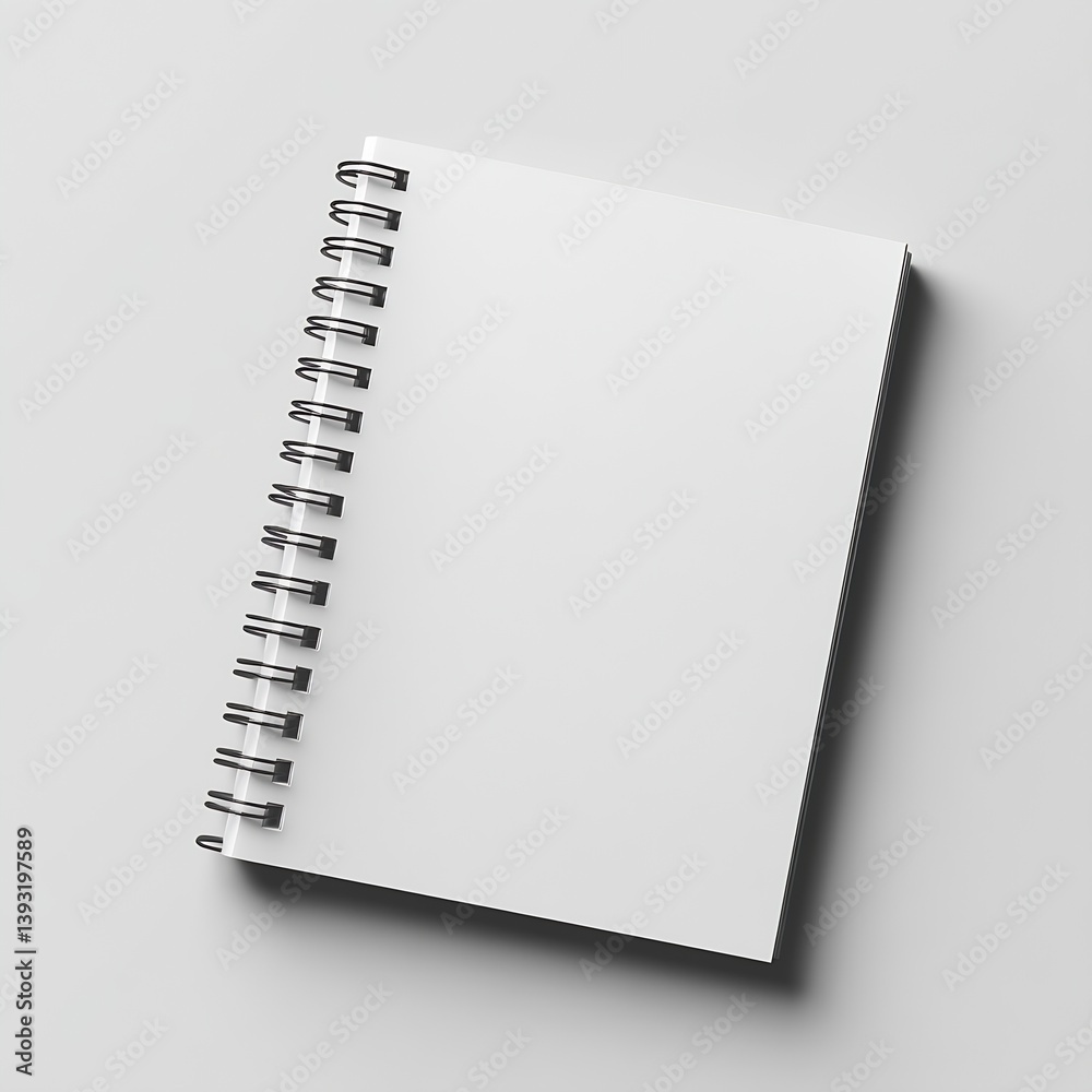 Aufkleber Blank White Spiral Notebook Mockup Template for Business Education and Design Projects Clean Background Ready for Your Ideas : Generative AI