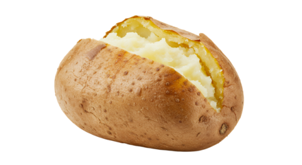 Freshly baked fluffy potato with smooth buttery texture ready to enjoy
