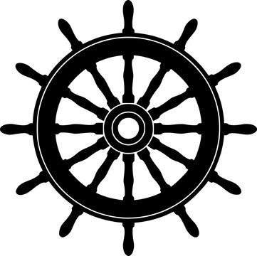 recommend clip art: Steering wheel icon. ship steering silhouette vector illustration
                    