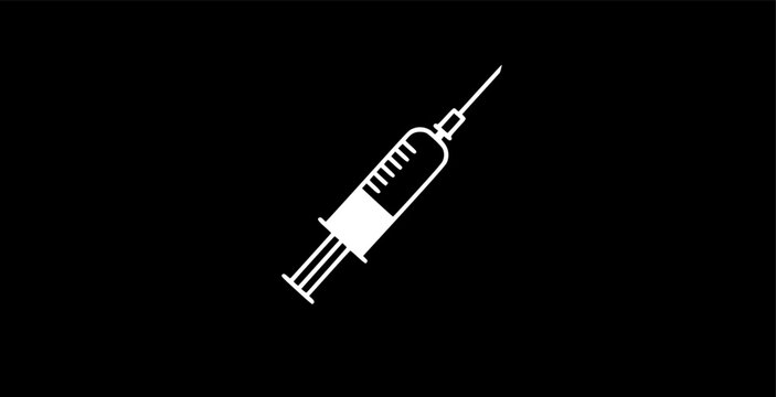 Syringe injection icon vector, medical syringe silhouette, Symbol, vector, illustration
