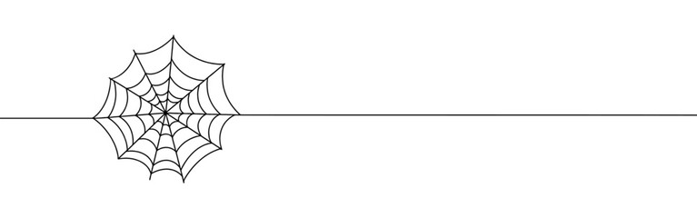 Spiderweb continuous one line drawing. Cobweb in line style. Vector illustration.