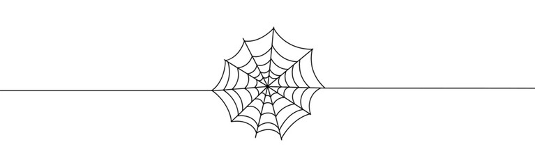 Spiderweb continuous one line drawing. Cobweb in line style. Vector illustration.