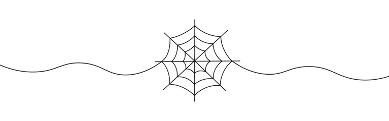 Spiderweb continuous one line drawing. Cobweb in line style. Vector illustration.
