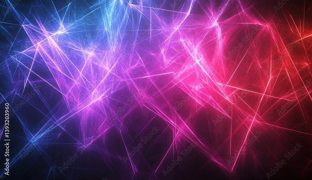 Poster vibrant abstract background with striking neon light patterns in blue purple and red colors : genera