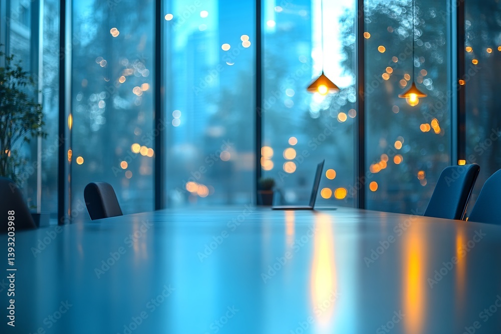 Aufkleber empty modern conference room with city view ideal space for business meetings and corporate discussi