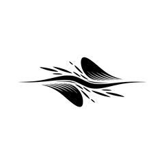 Minimalist Abstract Black Swirl on White Background