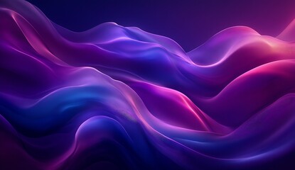 Obraz premium Abstract waves in striking pink and blue hues creating an immersive digital landscape backdrop : Generative AI