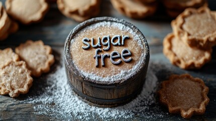 Sugar-free cookies in a wooden bowl