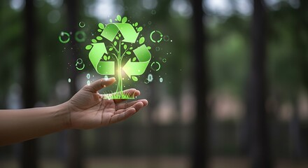 Recycling Tree in Hand: A Symbol of Environmental Conservation