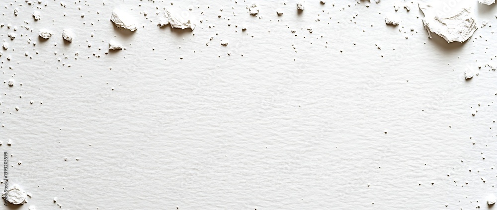 Aufkleber Abstract White Texture Background with Crumbs and Paper Pieces for Artistic Presentation or Minimalist Design Layout : Generative AI