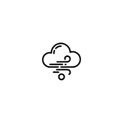 Minimalist Wind and Cloud Icon on White Background
