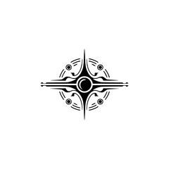 Elegant Geometric Starburst Logo on White Background, Black & White Design © MatandSterre