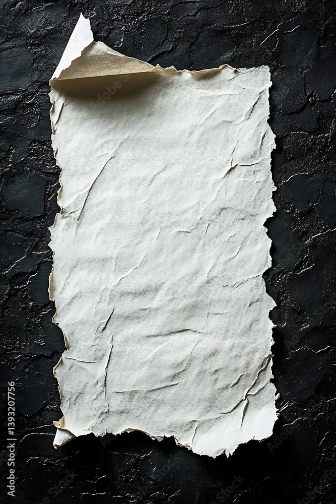 Poster distressed paper on dark textured background ideal for grunge designs and vintage aesthetics in prin