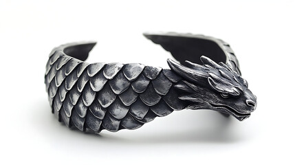Dragon Cuff Bracelet on White Background