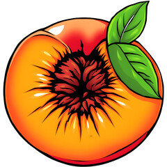 Obraz premium Juicy Peach Illustration Isolated on White Background, 3D