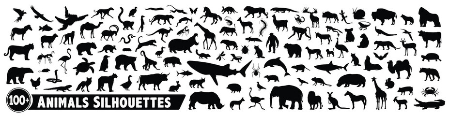 100+ animal silhouette bundle