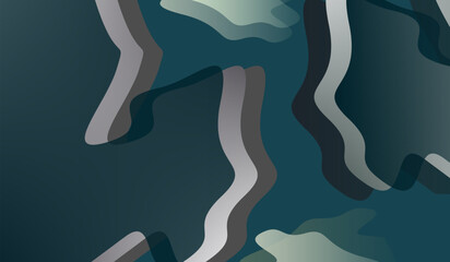 vector illustration of abstract background, Abstract Wavy Camouflage Pattern in Cool Tones with Layered Depth Effect