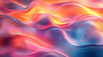 Obraz premium Vibrant, flowing, abstract shapes in a spectrum of warm and cool colors