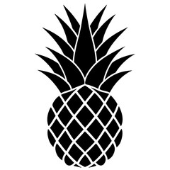 Obraz premium Black silhouette of a pineapple in a minimalist style 