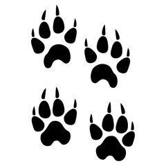 husky footprint, paw vector footprint icon. © shasini