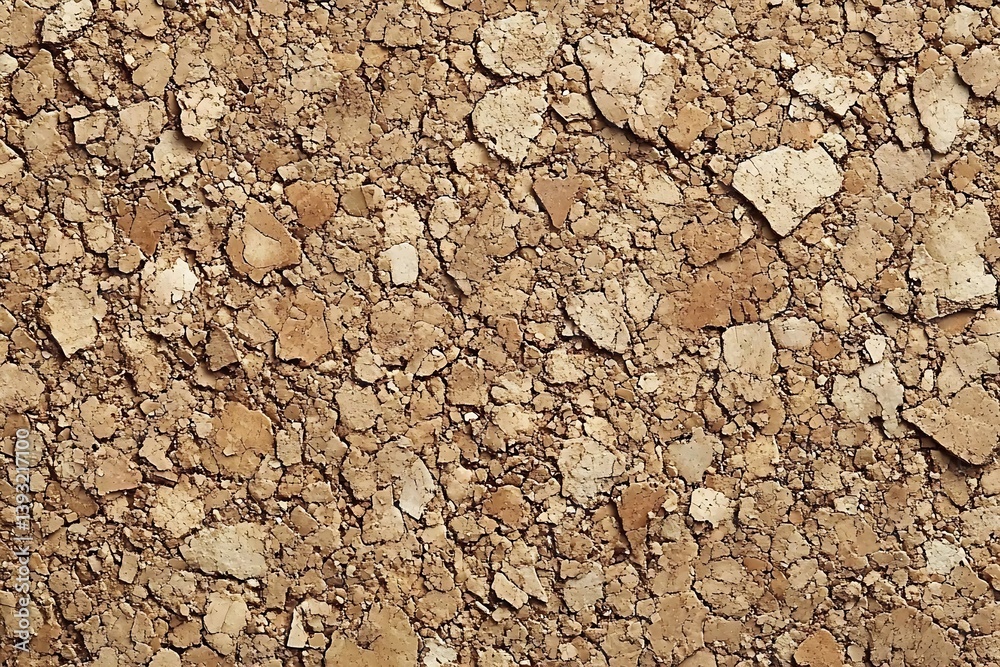 Aufkleber Natural Cork Texture Background High Angle View. Detailed Surface of Corkboard. Abstract Pattern for Design and Crafts : Generative AI