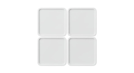Isolated Set of White Coasters
