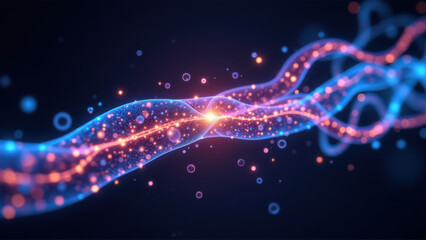 Fototapeta premium Vagus Nerve Stimulation with vivid colors and flowing forms, ideal for medical or wellness content.