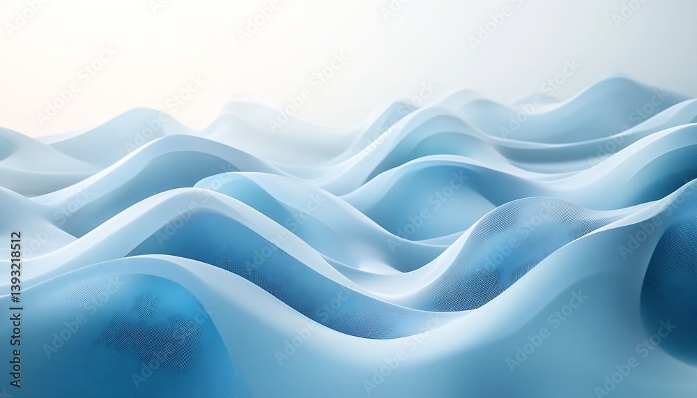 Poster Elegant flowing blue waves create a captivating abstract background that evokes a sense of calm and serenity : Generative AI