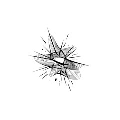 Abstract Line Art: Geometric Composition on White Background