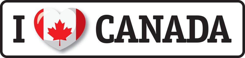 I love Canada, heart with canadian flag showing patriotism