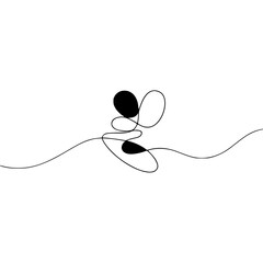 Obraz premium Minimalist Black Abstract Line Art: Dynamic Design for Logo & Branding
