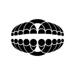 Abstract Black and White Geometric Shape on Gradient Background