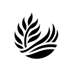 Abstract Black & White Nature Logo, Leafy Design, Eco-Friendly Branding