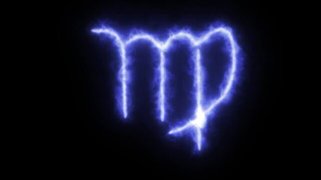 animated symbol glowing energy of the zodiac sign Virgo