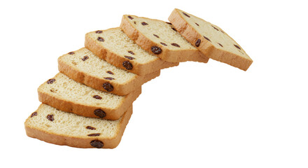 Isolated Raisin Bread Slices