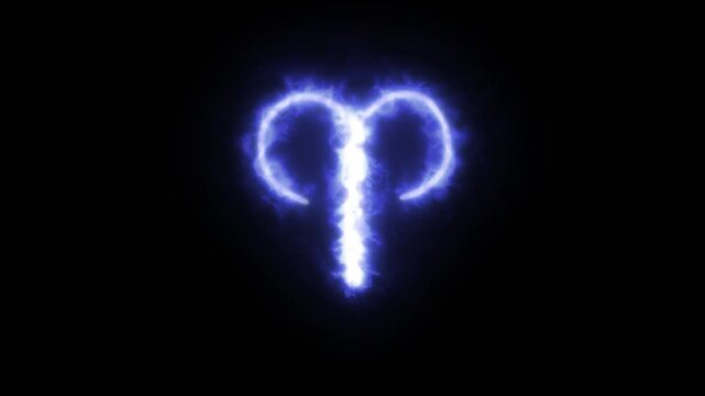 animated symbol glowing energy of the zodiac sign Aries