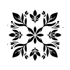 Black and White Floral Mandala Design for Modern Decor