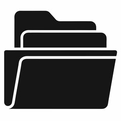 Folder black silhouette icon on white background