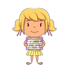 Little girl holding abacus